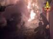 Trepuzzi, un autocarro in fiamme nella notte: intervengono i vigili del fuoco