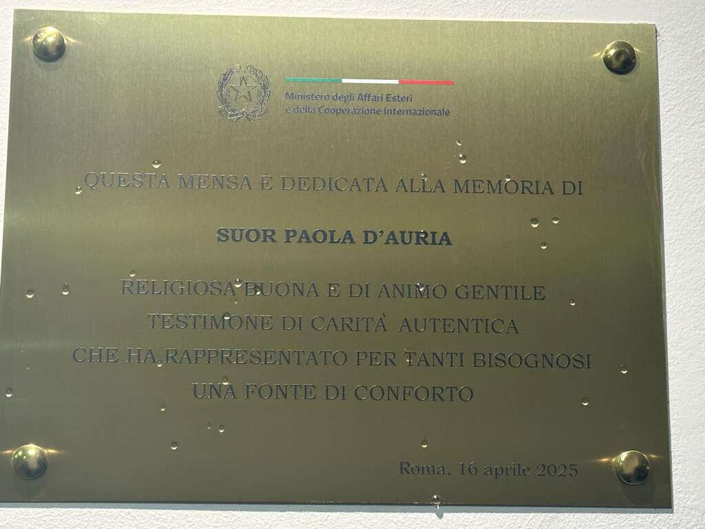 Alla Farnesina una mensa per persone bisognose gestita da Ladisa: è dedicata a Suor Paola