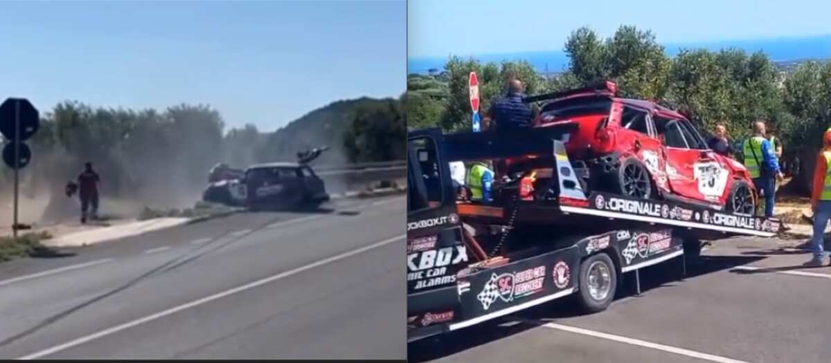 Tragedia sfiorata in Coppa Selva a Fasano, rally sbanda e finisce sul guardrail a un passo dal pubblico – VIDEO Tragedia sfiorata in Coppa Selva a Fasano, rally sbanda e finisce sul guardrail a un passo dal pubblico – VIDEO
