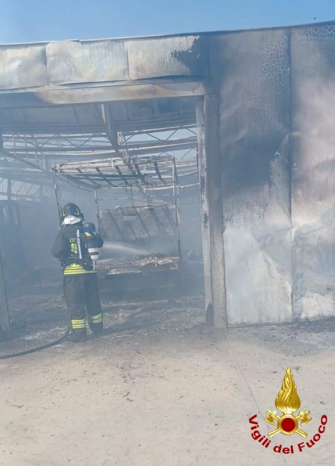 Galleria foto 'Incendio a Ruvo di Puglia: grosso capannone in fiamme, coinvolto anche un camion – FOTO' - foto 2
