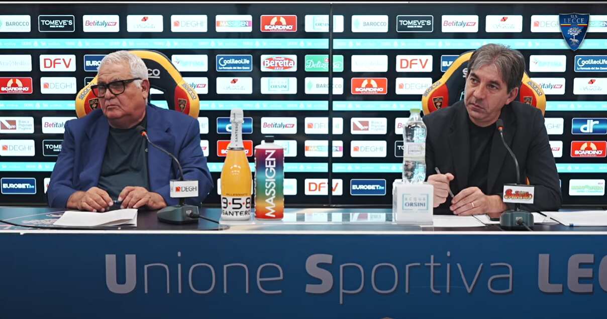 Lecce, Corvino in conferenza stampa: «Decideremo il futuro di mister Giampaolo la prossima settimana»