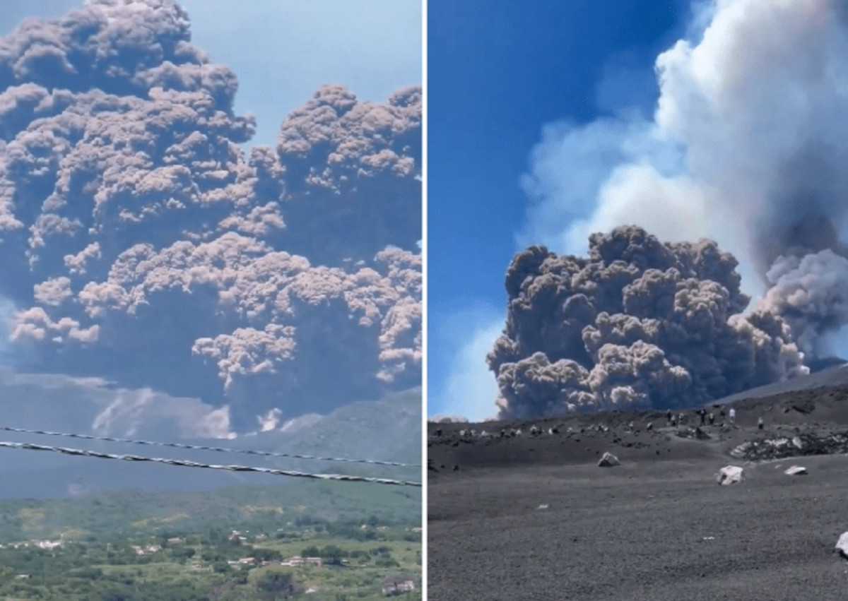 Etna, crolla una parte del cratere: intensa attività eruttiva con forti tremori e un’alta nube – VIDEO