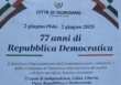Festa della Repubblica, i conti sbagliati sui manifesti a Taurisano: gli anni trascorsi dal 1946 diventano 77