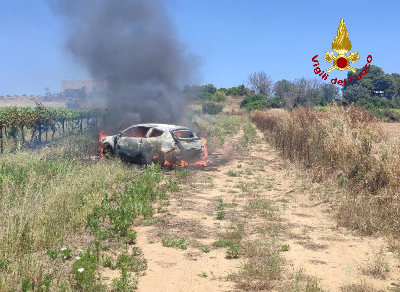 Campi Salentina, a fuoco un’auto in un vigneto: il veicolo era stato rubato due anni fa Campi Salentina, a fuoco un’auto in un vigneto: il veicolo era stato rubato due anni fa