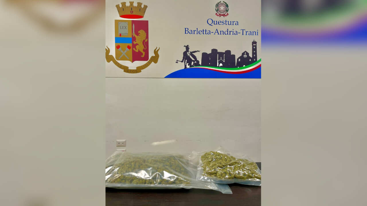 Galleria foto 'Barletta, in auto con oltre un chilo e mezzo di marijuana: 24enne arrestato dalla Polizia' - foto 1