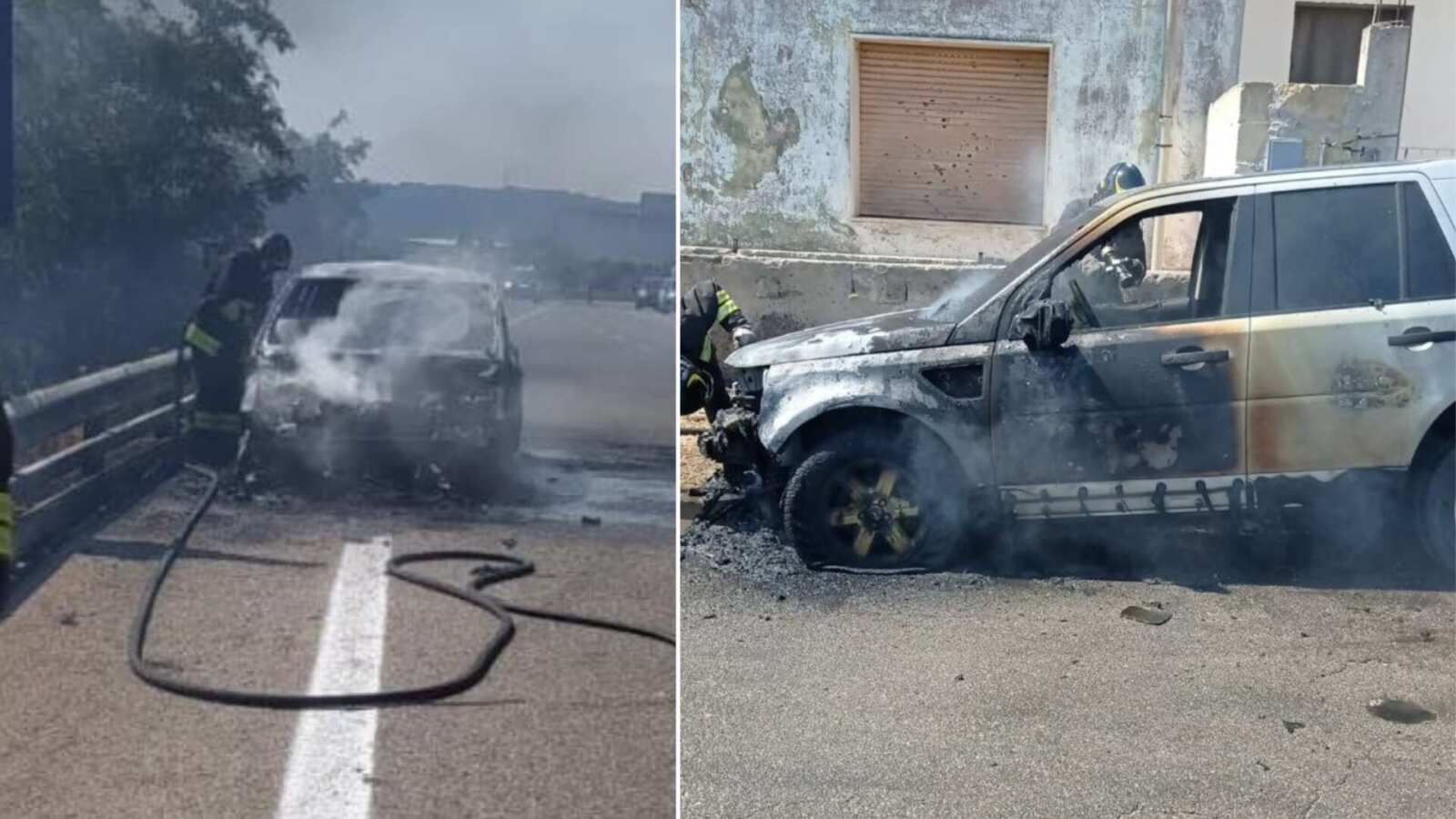 Galleria foto 'Auto in fiamme a Fasano e Cellino San Marco, doppio intervento dei vigili del fuoco – FOTO' - foto 1