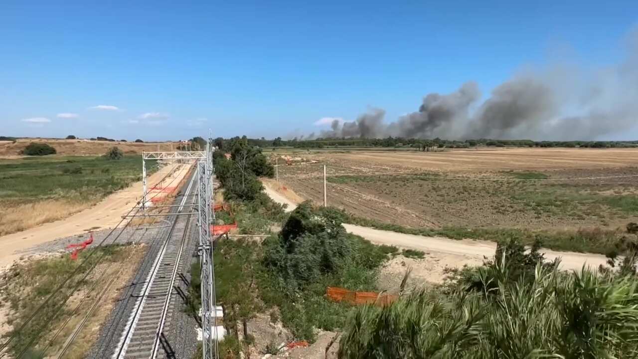 Torna a bruciare il Foggiano, l’incendio alimentato dal forte vento: chiusa di nuovo la linea ferroviaria Torna a bruciare il Foggiano, l’incendio alimentato dal forte vento: chiusa di nuovo la linea ferroviaria