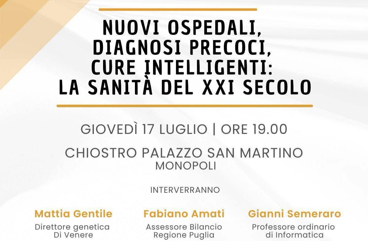 Galleria foto 'Sanità tra diagnosi precoci e intelligenza artificiale: se ne parla a Monopoli con l’assessore regionale Amati' - foto 1