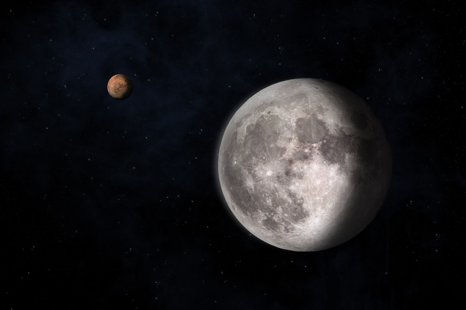 Galleria foto 'Astronomia, stasera il “bacio” tra Marte e la Luna' - foto 1
