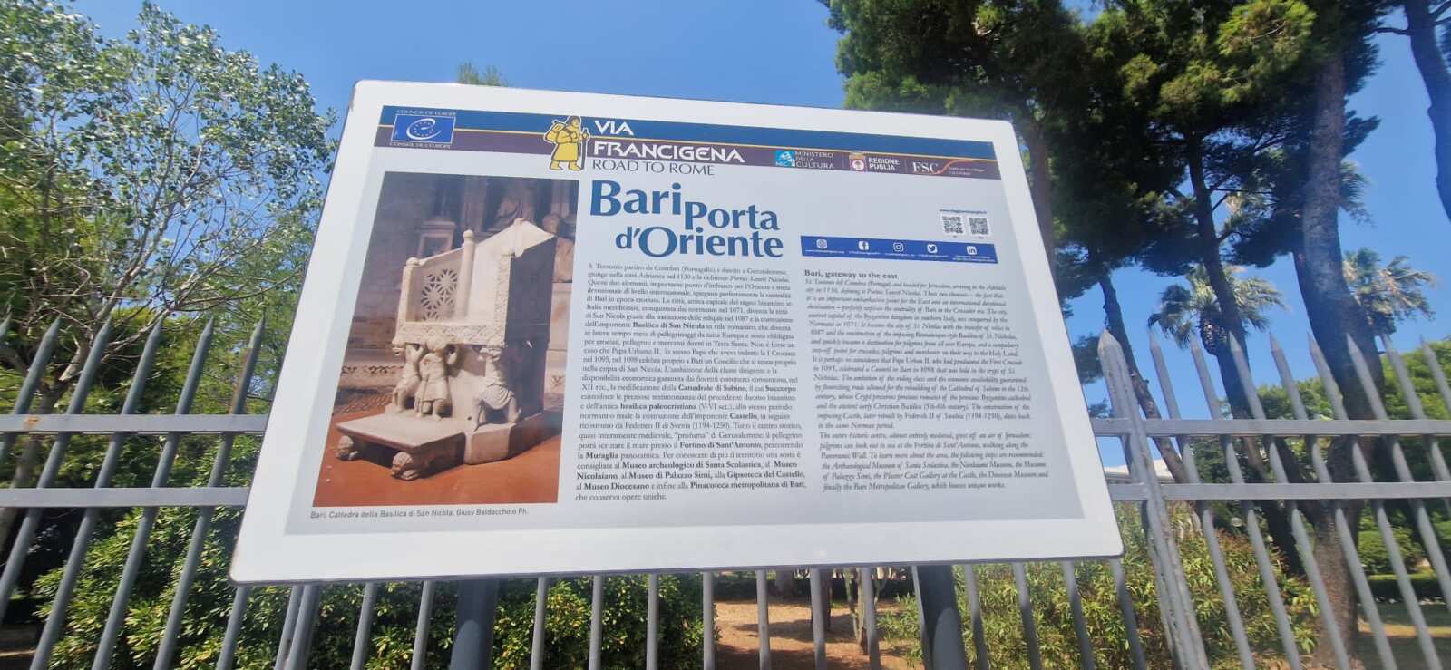 Galleria foto 'Nuovo volto per il cammino europeo a Bari: completata l’infrastrutturazione della Via Francigena – FOTO' - foto 1