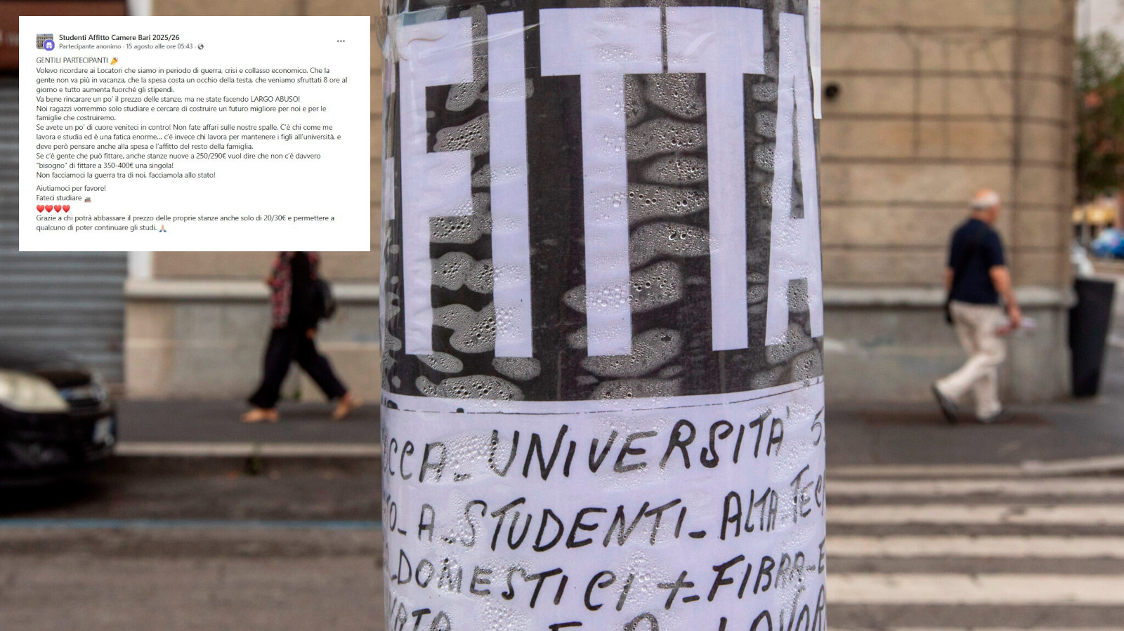 Bari, affitti per gli studenti alle stelle: «Una stanza a 400 euro: è inaudito» Bari, affitti per gli studenti alle stelle: «Una stanza a 400 euro: è inaudito»