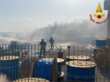 Galatina, fiamme alla Sirti: all’opera i vigili del fuoco e i mezzi antincendio dell’Aeronautica