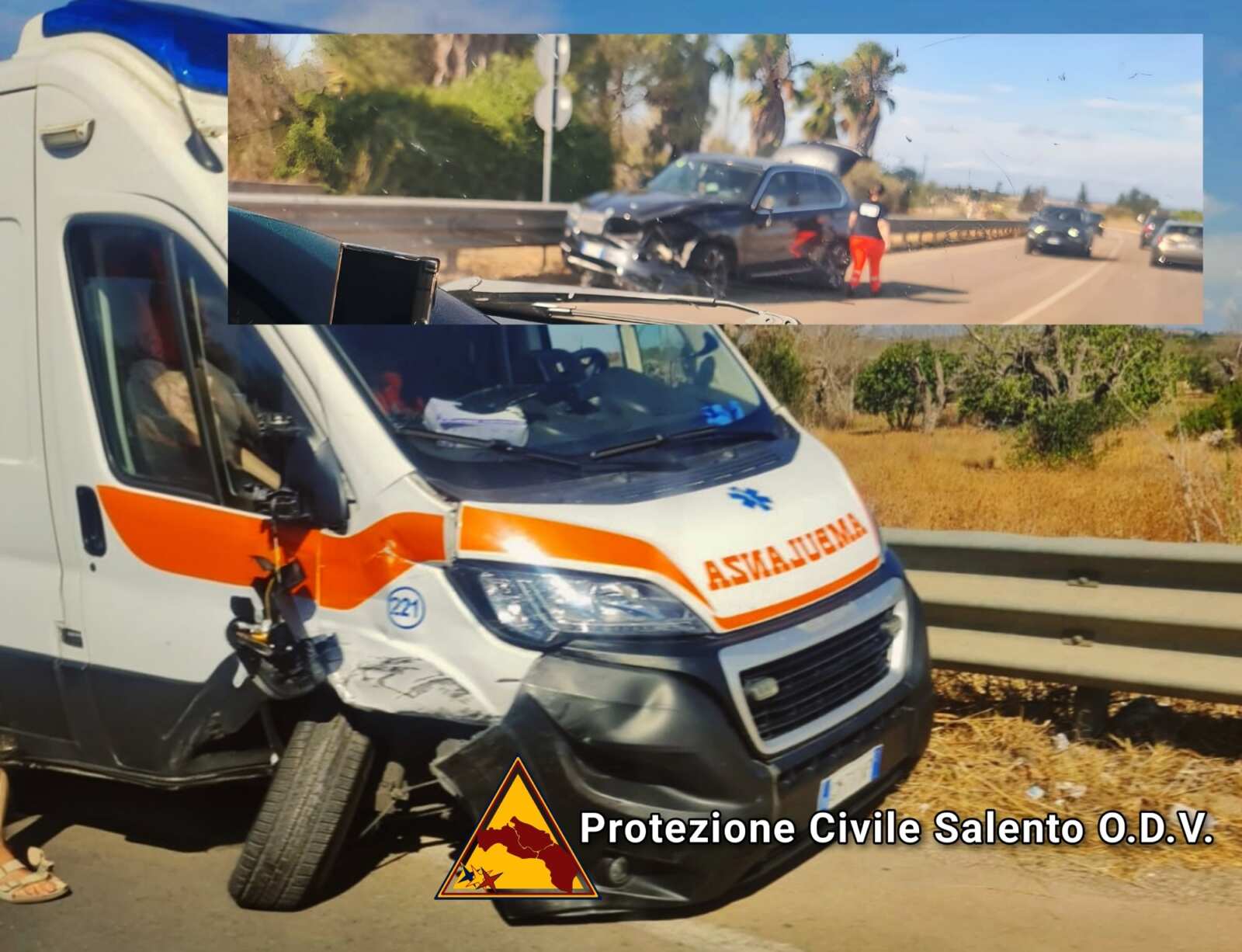 Galleria foto 'Scontro tra un suv e un’ambulanza sulla provinciale nel Salento: una soccorritrice in ospedale' - foto 1