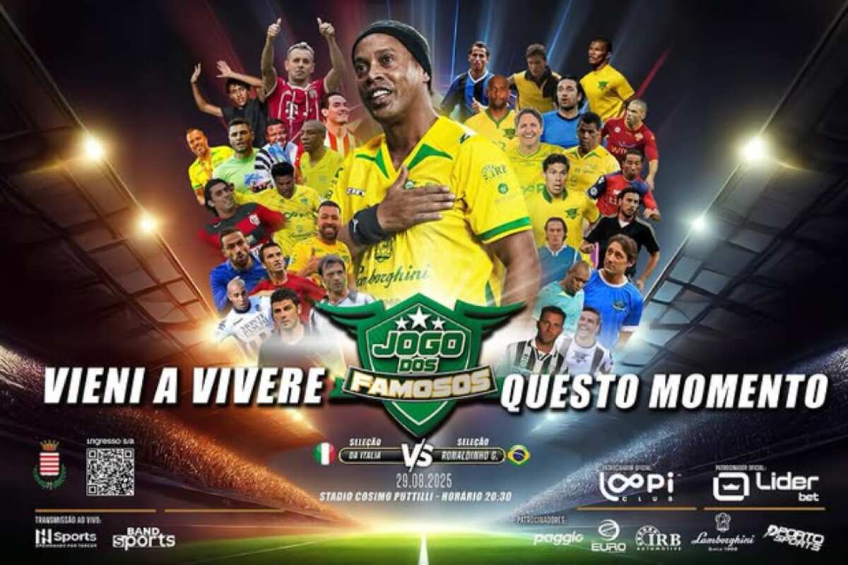 Galleria foto 'Da Ronaldinho a Di Natale, le leggende del calcio sbarcano a Barletta per il “Jogo dos Famosos” – VIDEO' - foto 1