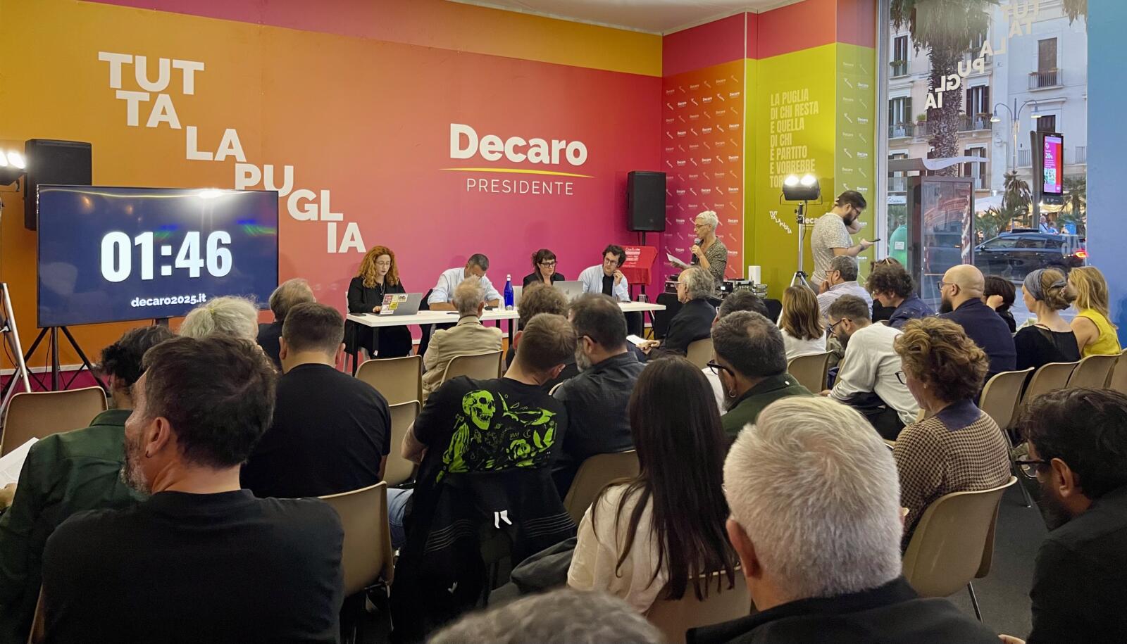 Regionali in Puglia, Decaro incontra gli operatori culturali: «La cultura è una strategia per il futuro» Regionali in Puglia, Decaro incontra gli operatori culturali: «La cultura è una strategia per il futuro»