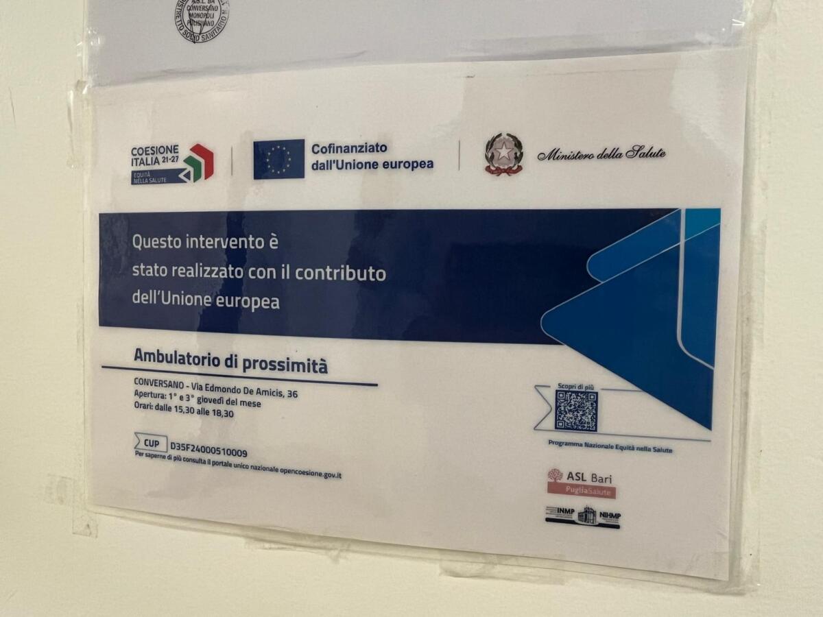 Inaugurato a Conversano l’ambulatorio di prossimità: è il quarto nel territorio dell’Asl Bari – FOTO