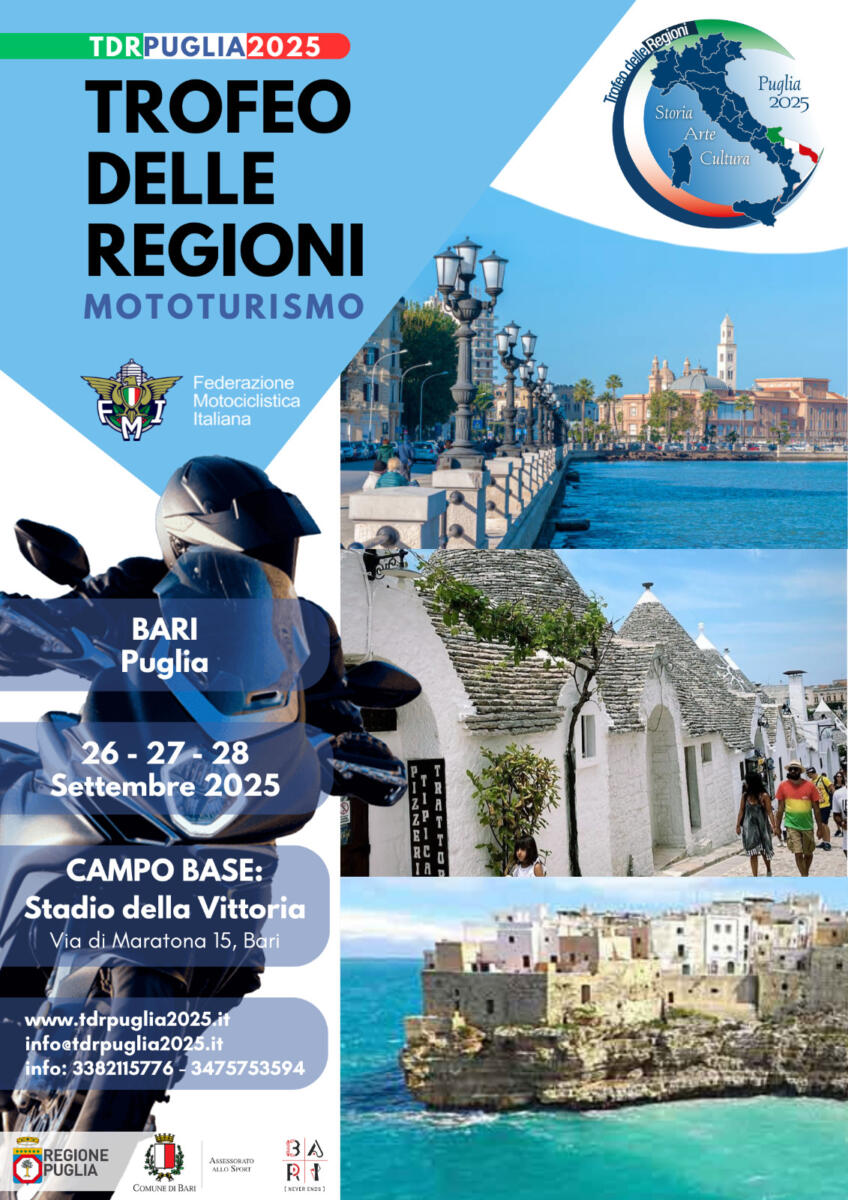 Bari, lo stadio Della Vittoria si prepara a ospitare il 7° Trofeo delle Regioni: attesi 1.300 motociclisti da tutta Italia