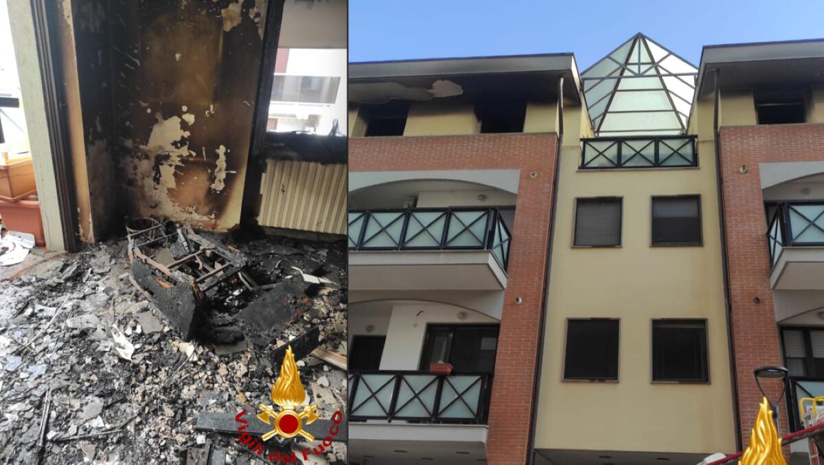 Galleria foto 'Incendio in un appartamento a Gravina: salvate dai Vigili del Fuoco madre e figlia' - foto 1