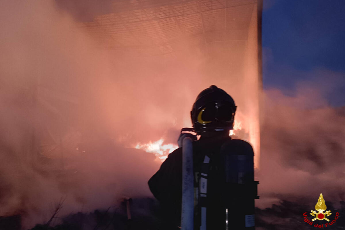 Giovinazzo, a fuoco tre capannoni sottoposti a sequestro: i vigili del fuoco al lavoro per ore – FOTO