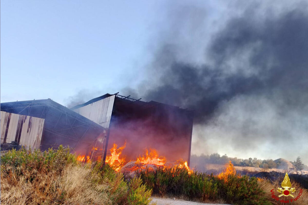 Giovinazzo, a fuoco tre capannoni sottoposti a sequestro: i vigili del fuoco al lavoro per ore – FOTO