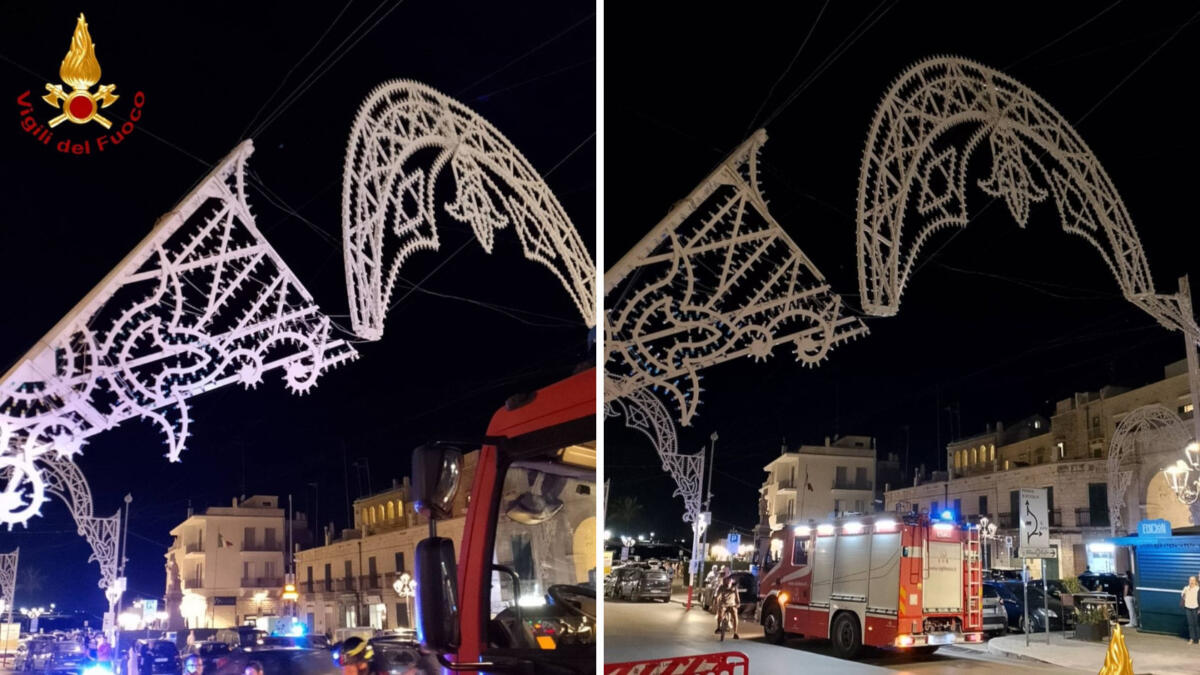 Galleria foto 'Paura a Molfetta, un’auto impatta contro un palo e fugge: si spezzano le luminarie' - foto 1