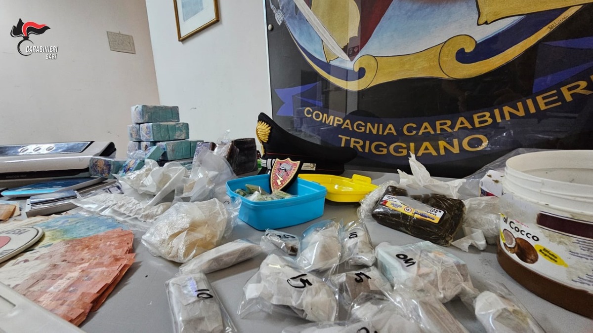 Blitz antidroga a Triggiano: 13 chili di droga sequestrati e tre persone arrestate Blitz antidroga a Triggiano: 13 chili di droga sequestrati e tre persone arrestate