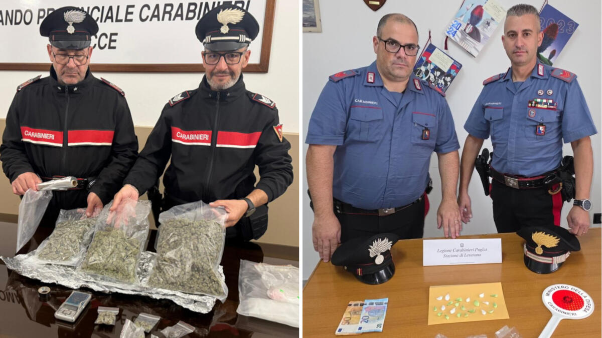 Due arresti per droga nel Salento, a Leverano carabinieri aggrediti durante un controllo Due arresti per droga nel Salento, a Leverano carabinieri aggrediti durante un controllo
