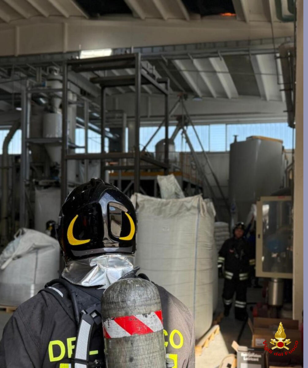 Galleria foto 'Modugno, in fiamme i pannelli fotovoltaici sul tetto di un’azienda: intervengono i vigili del fuoco – FOTO' - foto 1
