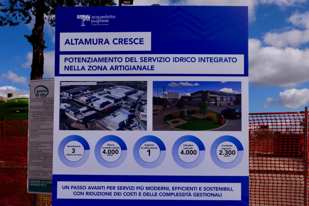 Altamura, Acquedotto pugliese investe tre milioni di euro per potenziare il servizio idrico e fognario – VIDEO Altamura, Acquedotto pugliese investe tre milioni di euro per potenziare il servizio idrico e fognario – VIDEO