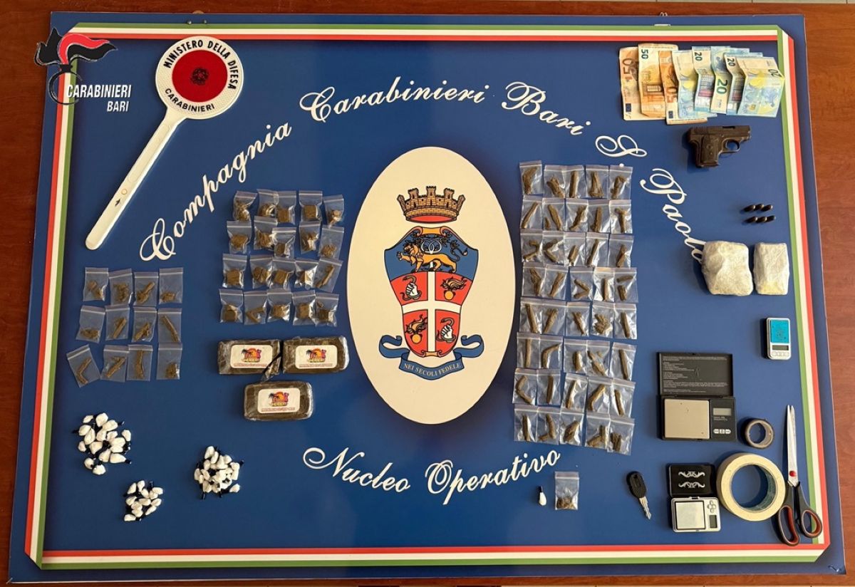 Galleria foto 'Bari, in un’auto abbandonata nasconde droga e una pistola col colpo in canna: arrestato un 37enne' - foto 1