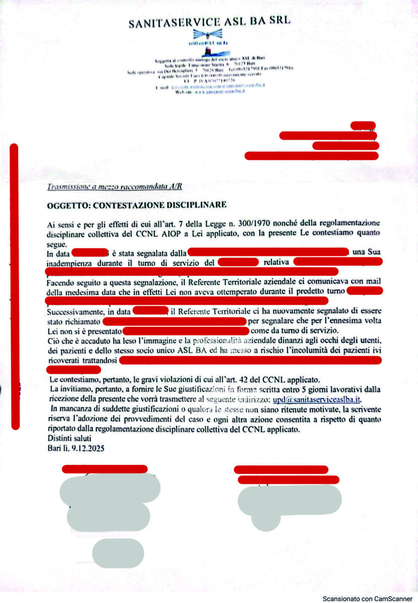 Galleria foto 'Asl Bari, razzismo in corsia e verifiche interne: “Sanità Service” era all’oscuro' - foto 1