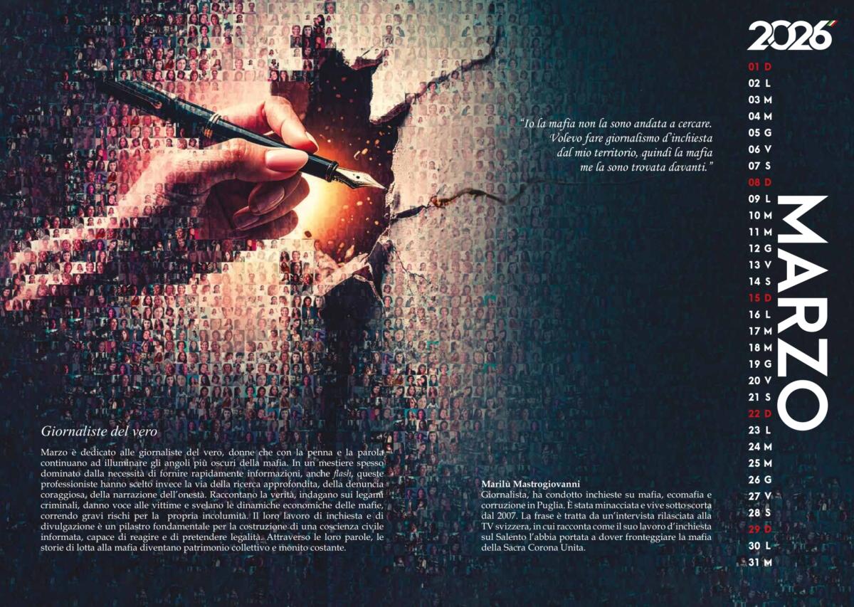 Galleria foto 'Le donne dell’antimafia nel calendario della Dia, Mastrogiovanni: «Il giornalismo d’inchiesta è rispetto per i lettori» – L’INTERVISTA' - foto 1