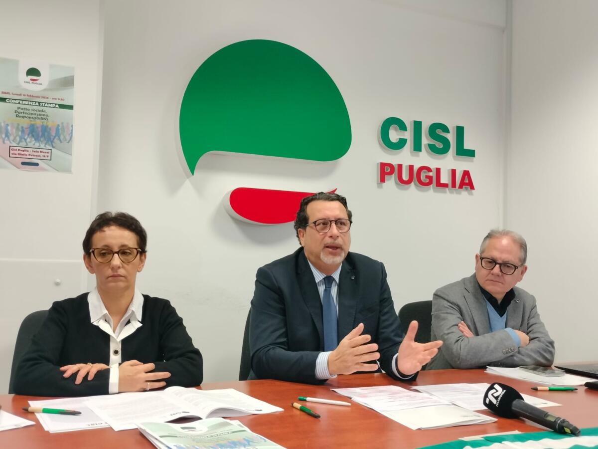 Puglia, la proposta della Cisl: «Un patto sociale con la Regione per risolvere le emergenze» Puglia, la proposta della Cisl: «Un patto sociale con la Regione per risolvere le emergenze»