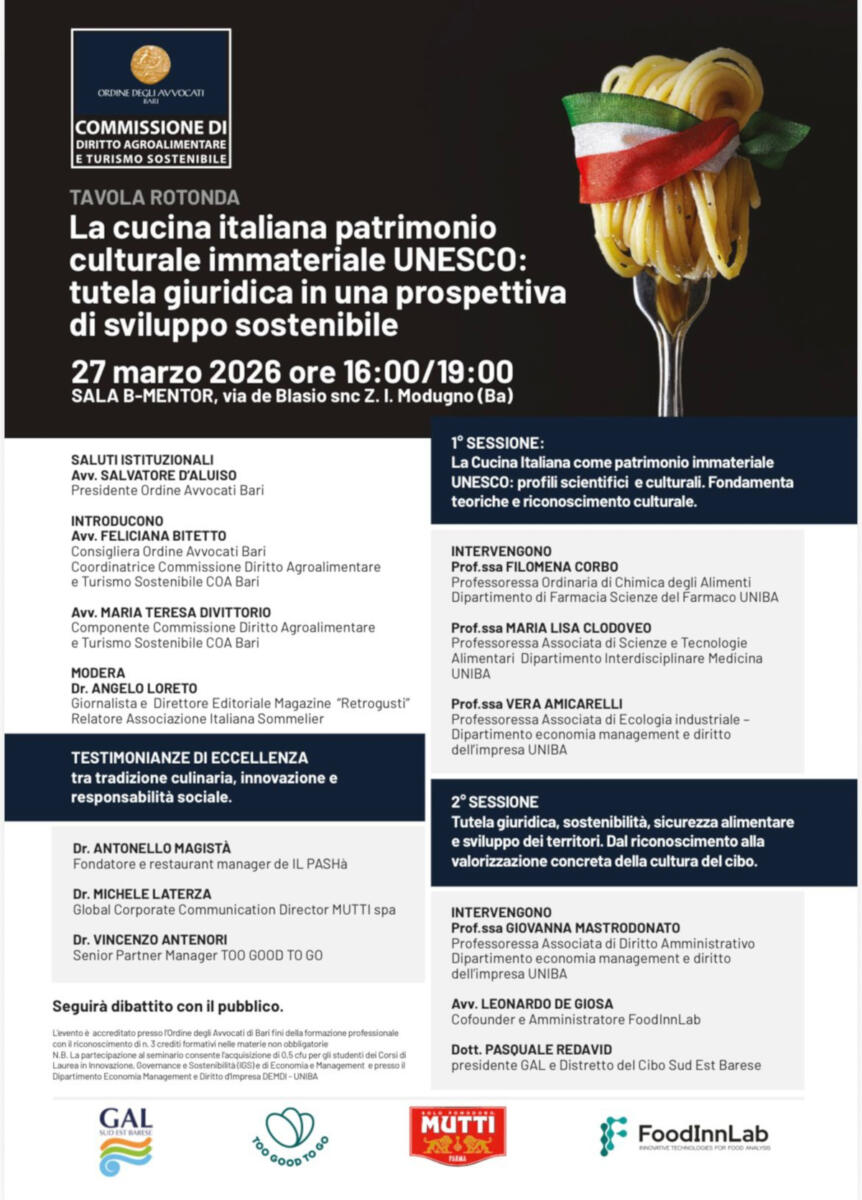 Galleria foto 'La cucina italiana patrimonio Unesco, a BeMentor una tavola rotonda su tutela giuridica e sviluppo sostenibile' - foto 1