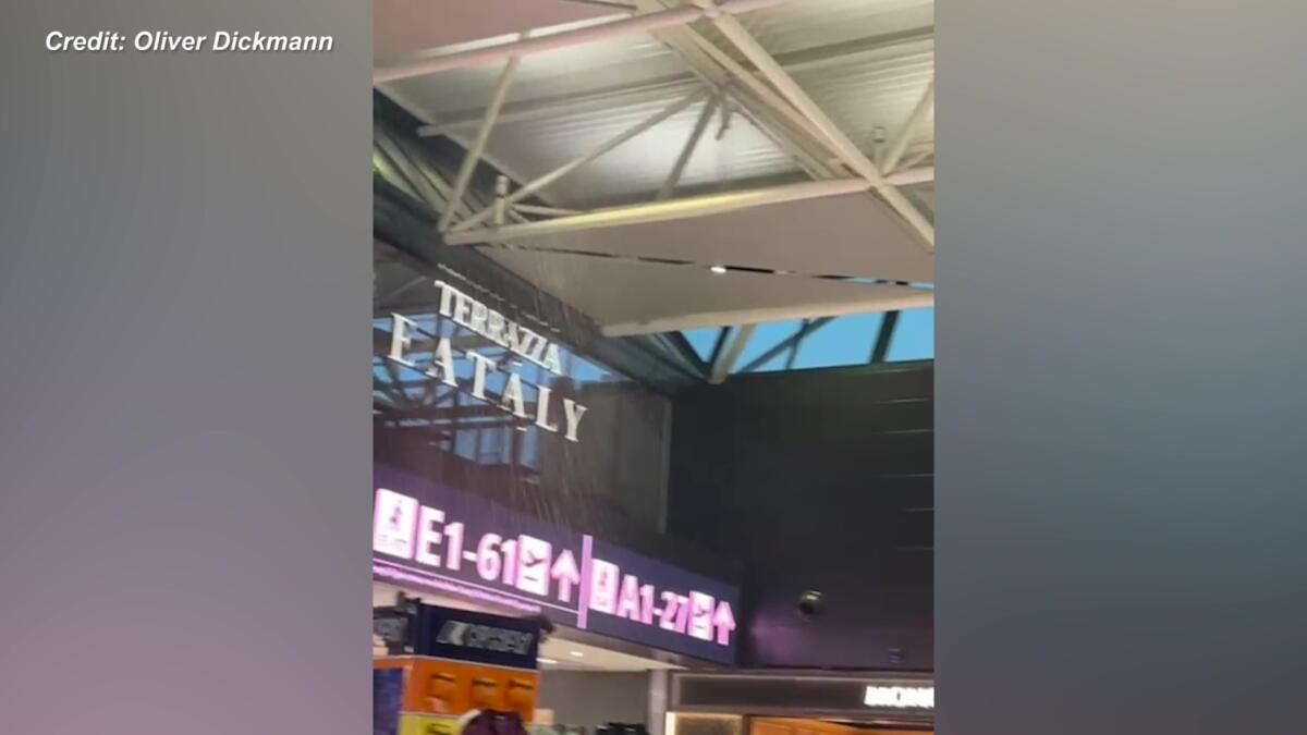 Galleria foto 'Violento nubifragio su Roma, piove anche nell’aeroporto di Fiumicino: regolare l’operatività dello scalo – VIDEO' - foto 1