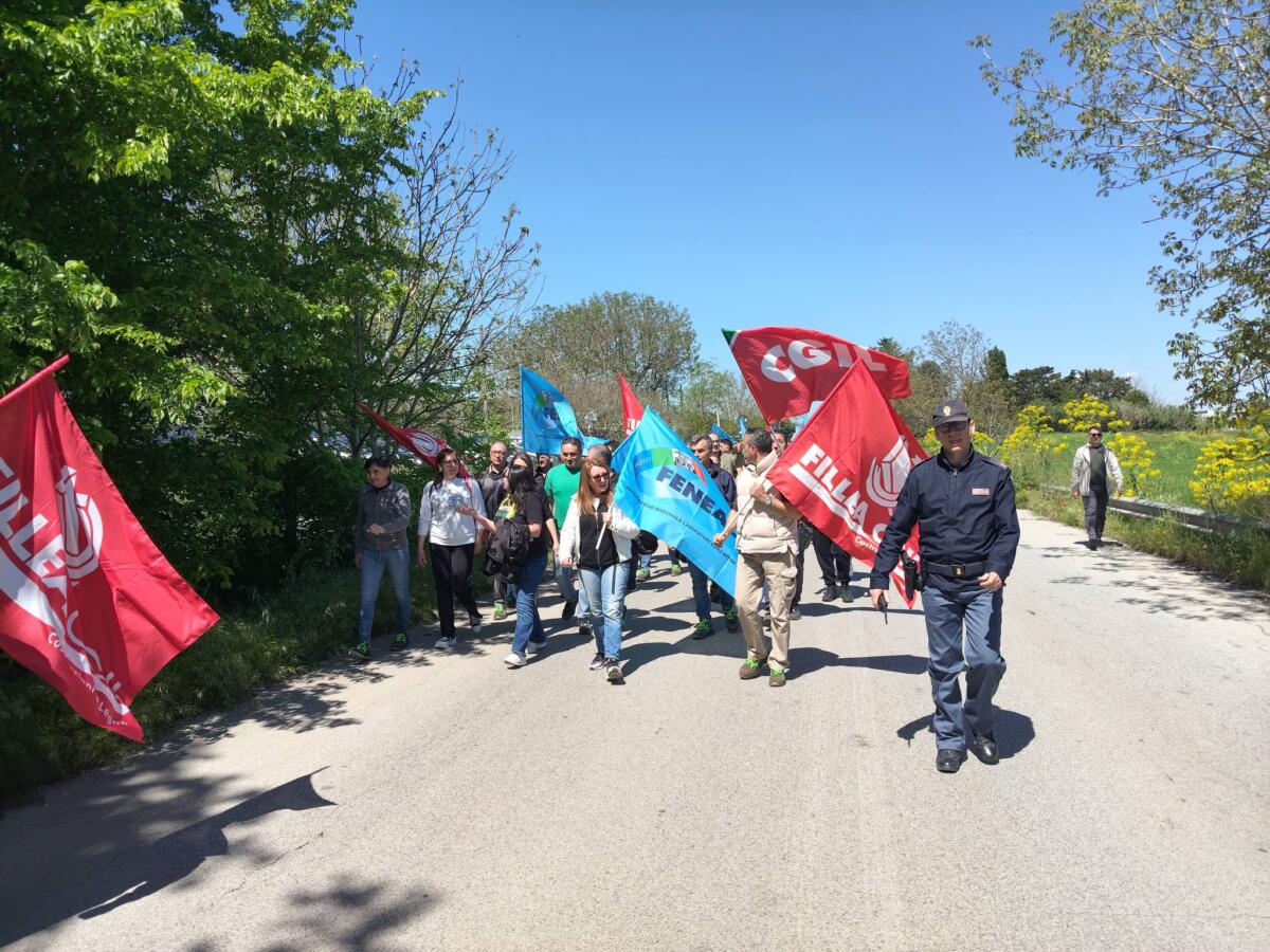 Galleria foto 'Natuzzi, non si ferma la protesta dei lavoratori: bloccata la provinciale 41 tra Puglia e Basilicata' - foto 1