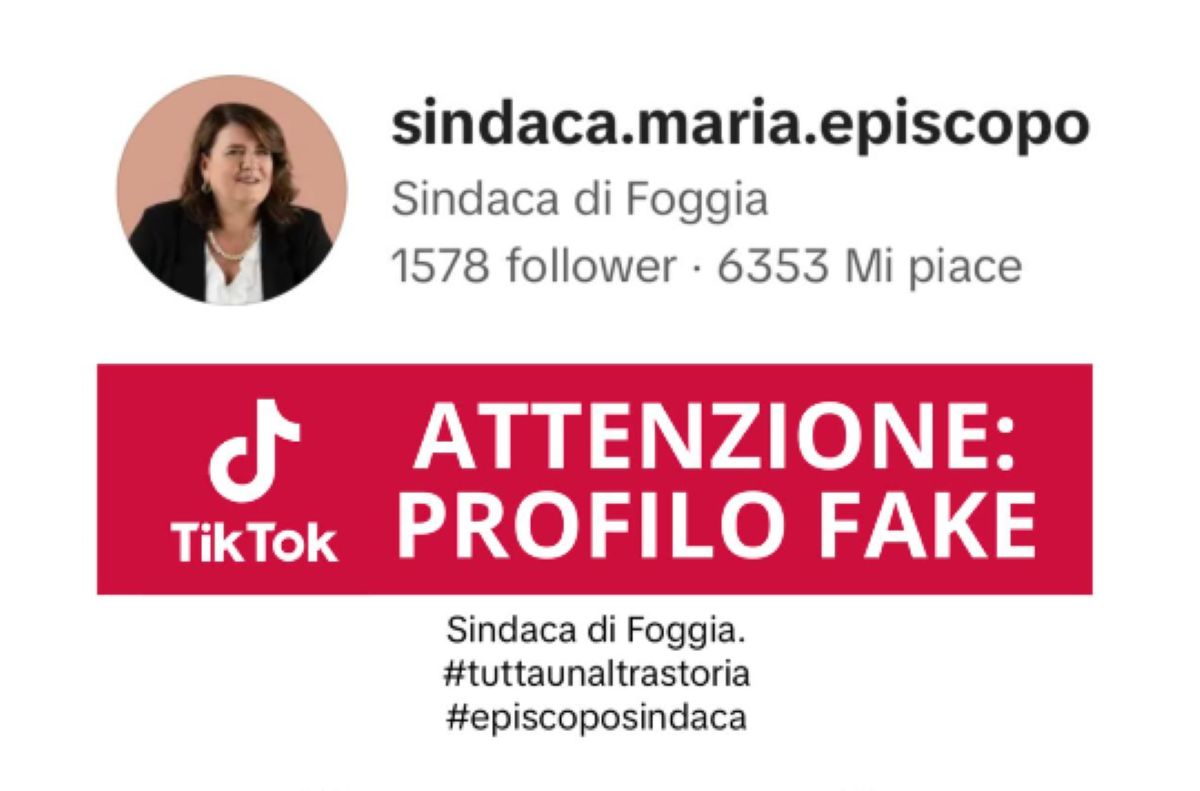 Foggia, truffe e finti appuntamenti su TikTok a nome della sindaca. Il Comune denuncia: «È un profilo fake» Foggia, truffe e finti appuntamenti su TikTok a nome della sindaca. Il Comune denuncia: «È un profilo fake»