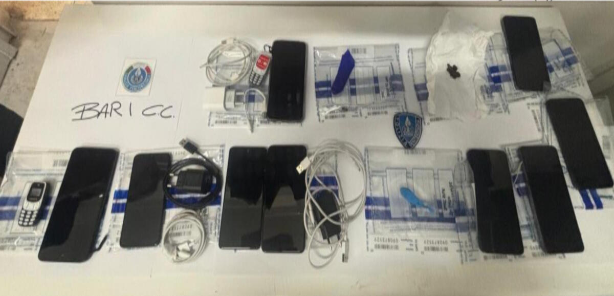 Blitz nel carcere di Bari, sequestrati droga e 10 cellulari. Il Sappe: «Fermato il business dei clan» Blitz nel carcere di Bari, sequestrati droga e 10 cellulari. Il Sappe: «Fermato il business dei clan»