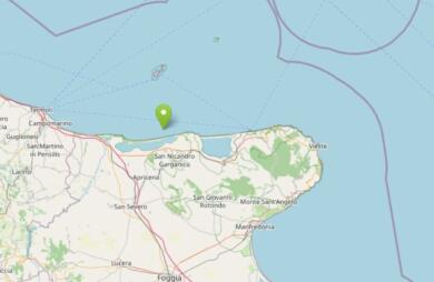 Terremoto lungo la costa garganica, scossa di magnitudo 2.7: non si registrano danni