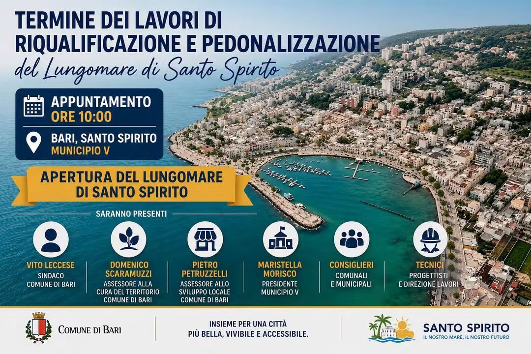 Bari, polemica sul lungomare di Santo Spirito. FdI attacca: «Sbagliata persino la foto» Bari, polemica sul lungomare di Santo Spirito. FdI attacca: «Sbagliata persino la foto»