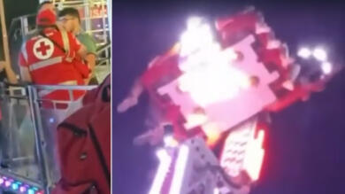 Panico al luna park, una giostra rimane bloccata a 30 metri d’altezza: salvati otto ragazzini
