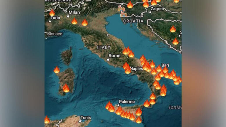 mappa incendi