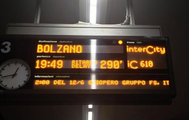 ritardo treno bolzano