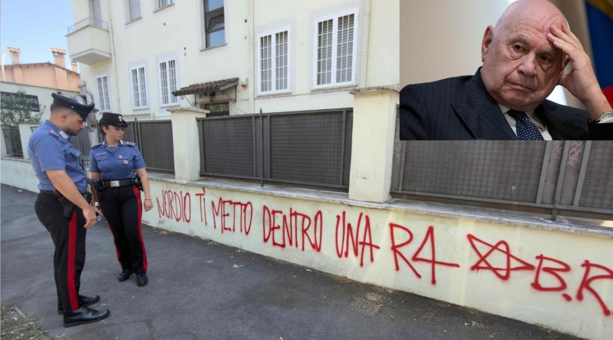 Nordio minacciato con una scritta a Roma siglata Br: «Ti metto in una R4» Nordio minacciato con una scritta a Roma siglata Br: «Ti metto in una R4»