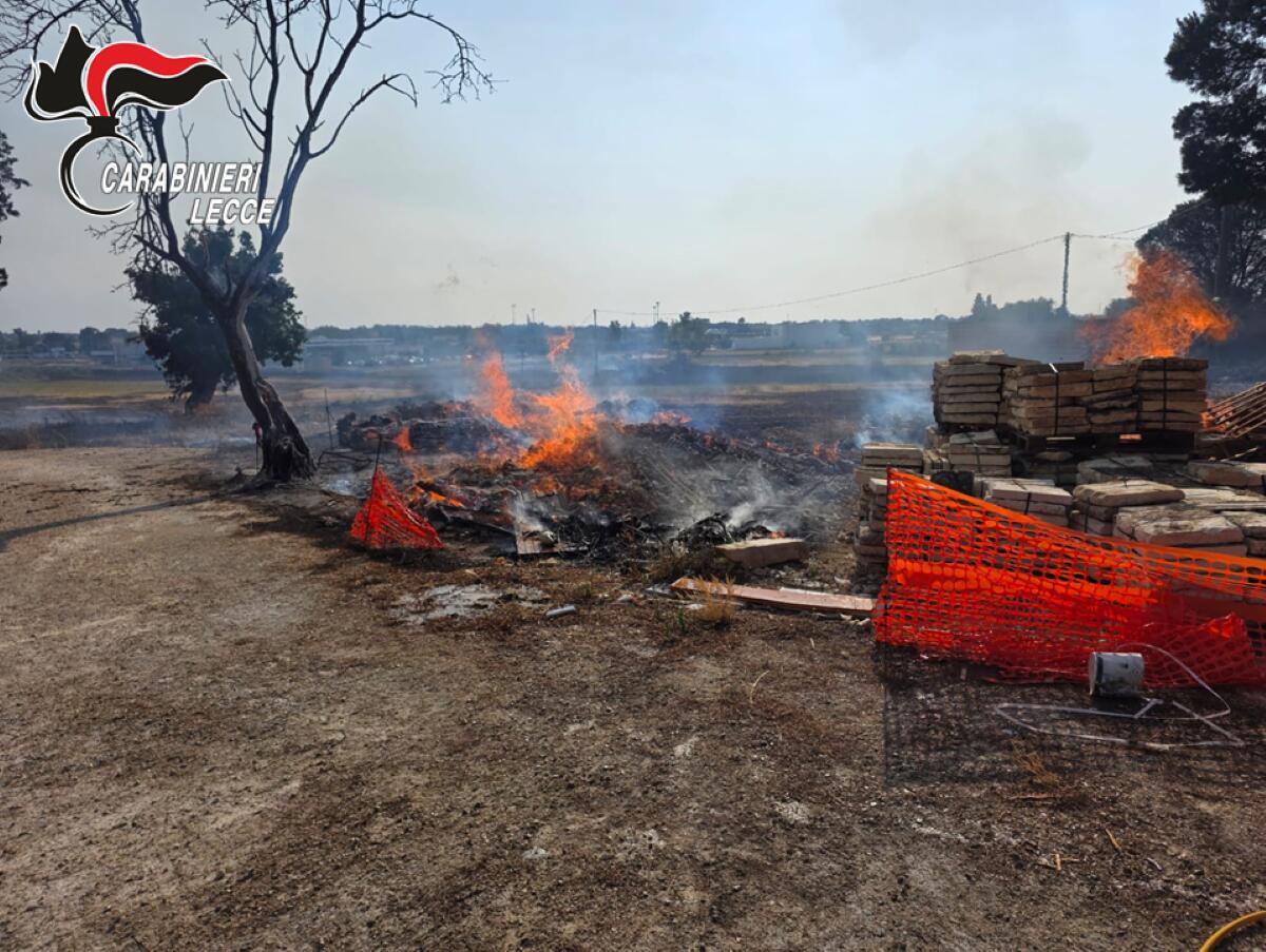 Incendi nel Salento, controlli a tappeto dei carabinieri: tre arresti e otto denunce – FOTO