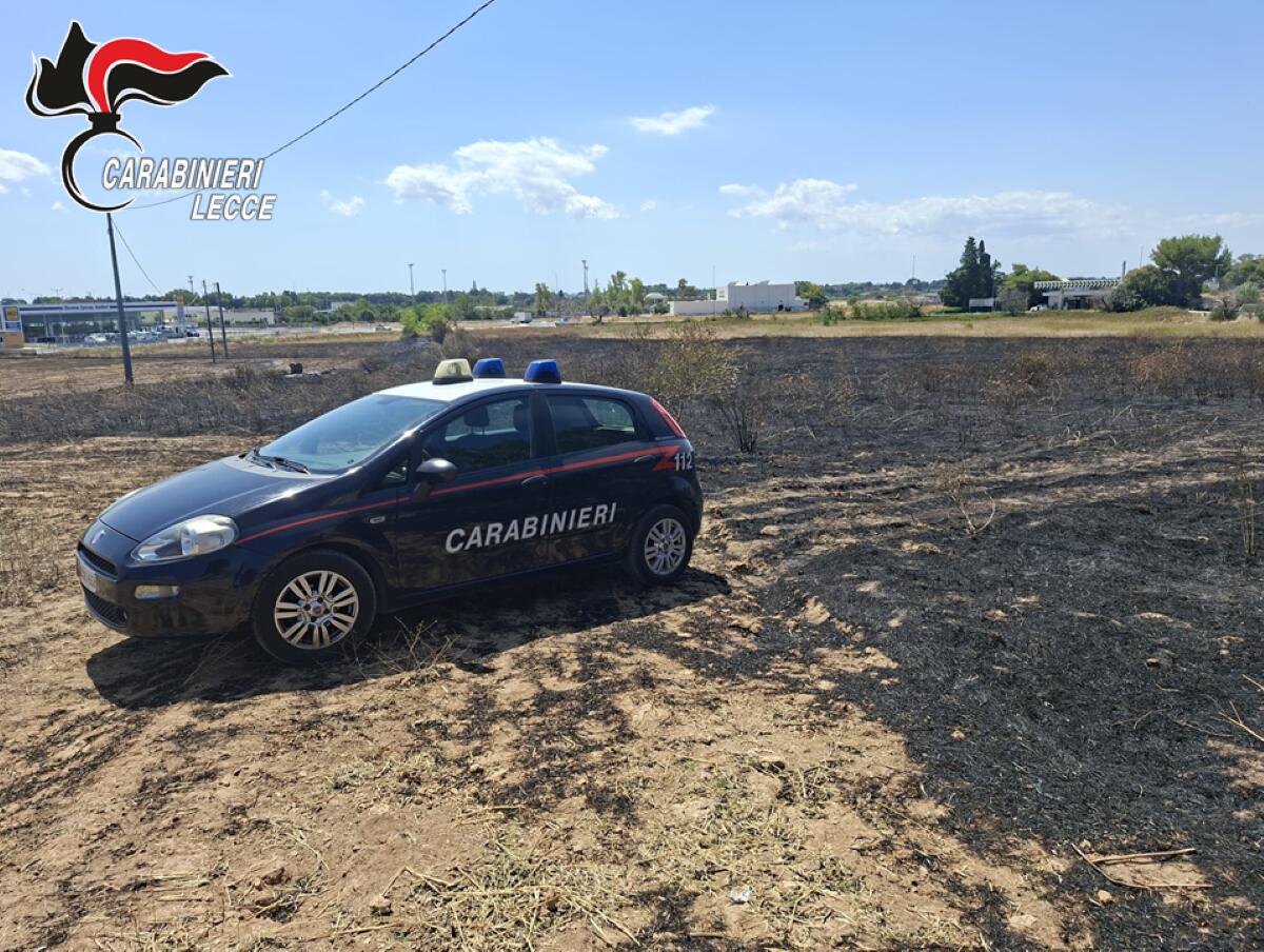 Incendi nel Salento, controlli a tappeto dei carabinieri: tre arresti e otto denunce – FOTO