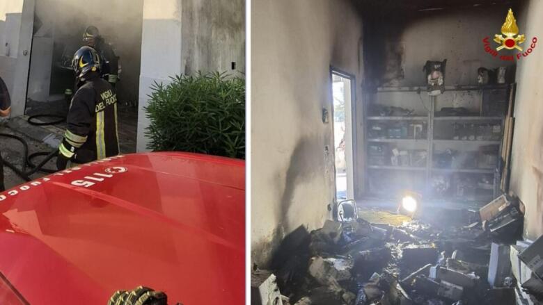incendio deposito informatica bari