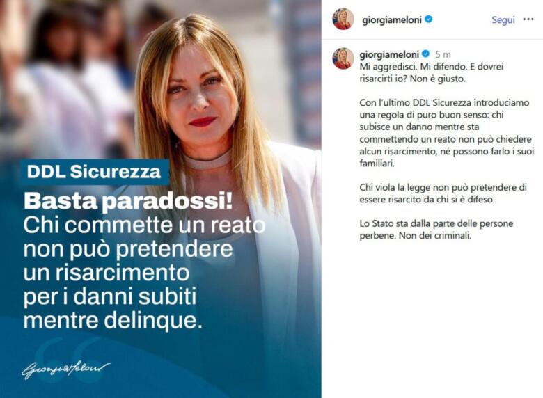 meloni risarcimenti