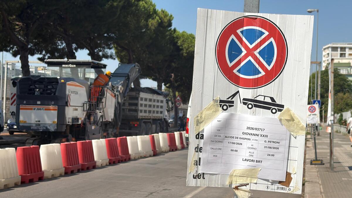 Cantieri BRT a pieno ritmo ad agosto a Bari: modifiche alla viabilità e fermate smart