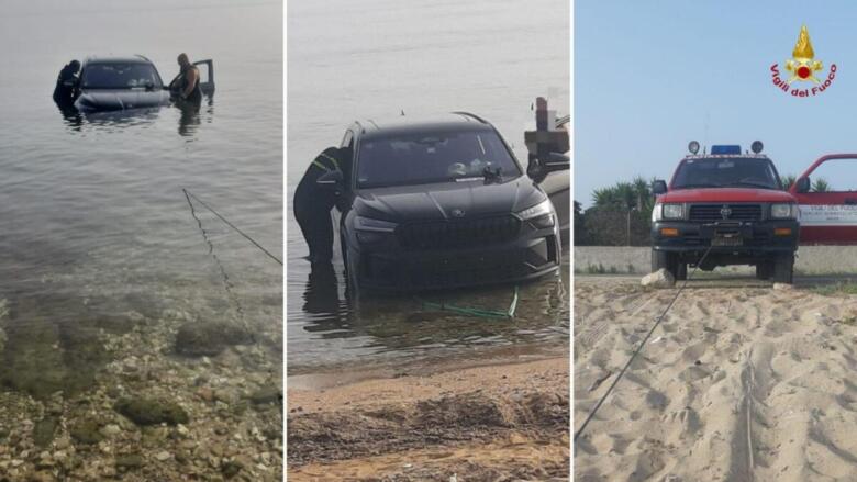 auto in mare torre canne